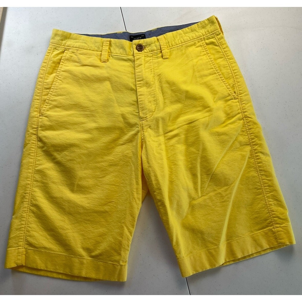 J.Crew 52662 Men Yellow Chino Shorts Size 29", 11" Cotton Club Short Flat Front